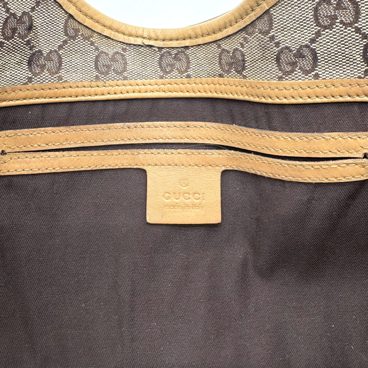 Gucci Jackie Toile GG - poche intérieure et étiquette