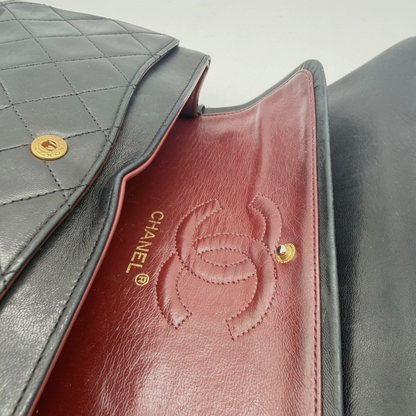 Chanel – Timeless Double Flap 23 cm Cuir Matelassé Noir