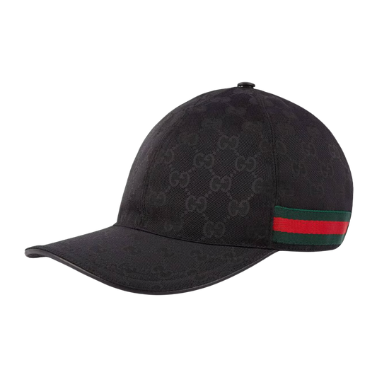 Gucci Casquette Toile GG Bande WEB noir