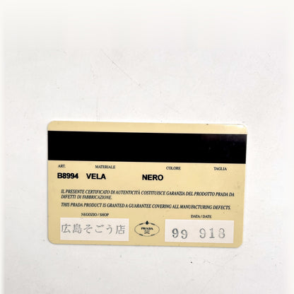 Prada Sac bandoulière Nylon Noir - carte d'authenticité