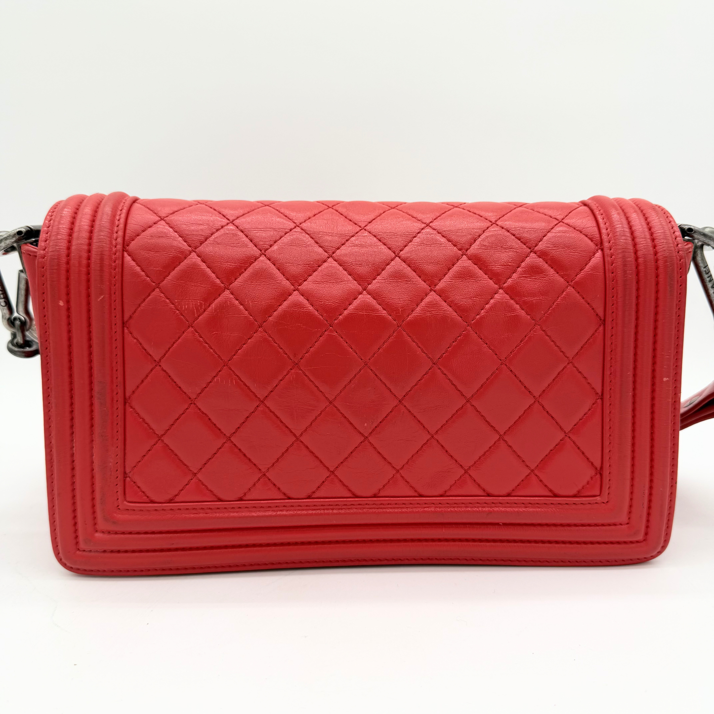 Chanel Boy cuir Rouge