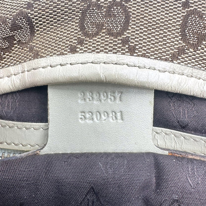 Gucci Cabas Toile GG Beige - détail de l'étiquette de référence à l'intérieur