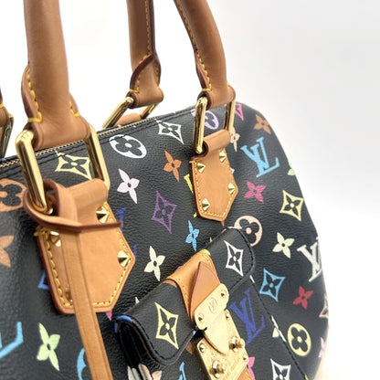 Louis Vuitton Speedy 30 Toile Monogram Multicolore Noir - détail des anses, pattes et rivets