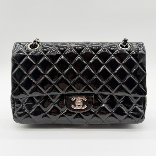 Chanel – Timeless Double Flap 25 cm Cuir Vernis Noir