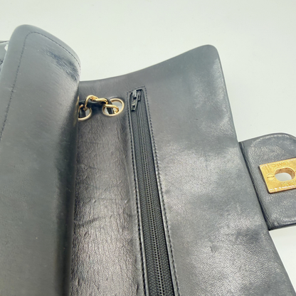 Chanel – Timeless Double Flap 23 cm Cuir Matelassé Noir