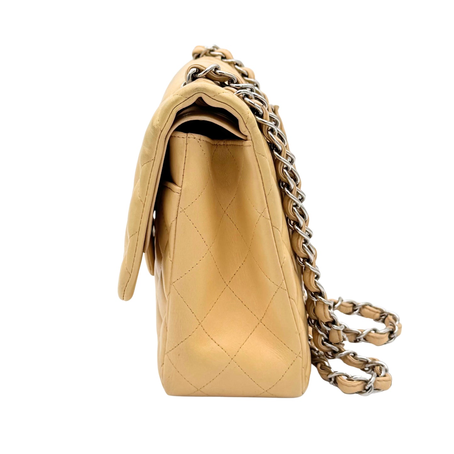 Chanel – Timeless Jumbo Double Flap 30 cm Cuir d’Agneau Beige