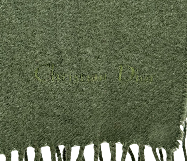 Christian Dior – Écharpe en Laine Vert