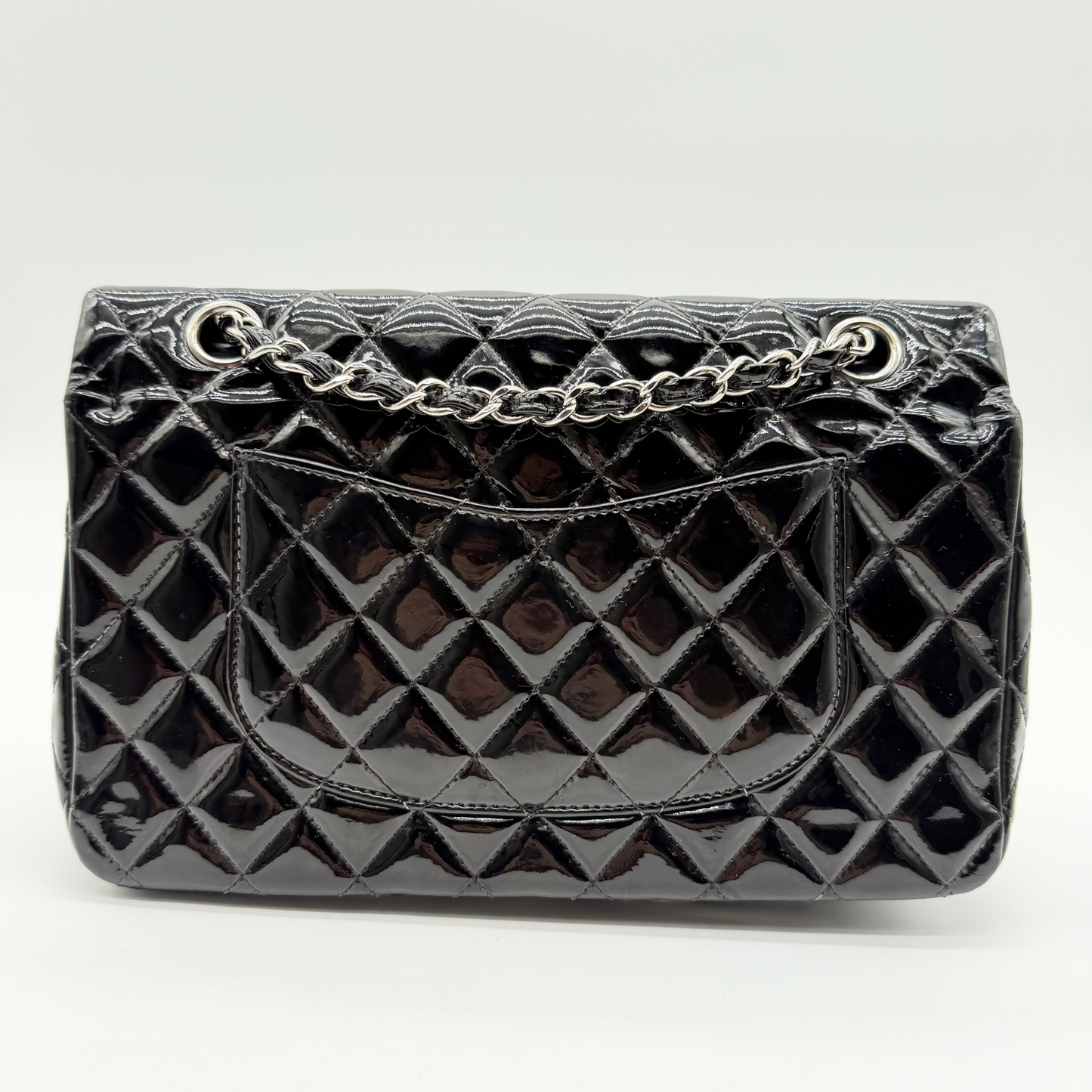 Chanel – Timeless Double Flap 25 cm Cuir Vernis Noir