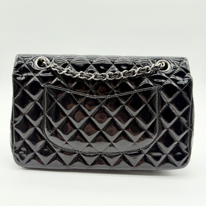 Chanel – Timeless Double Flap 25 cm Cuir Vernis Noir