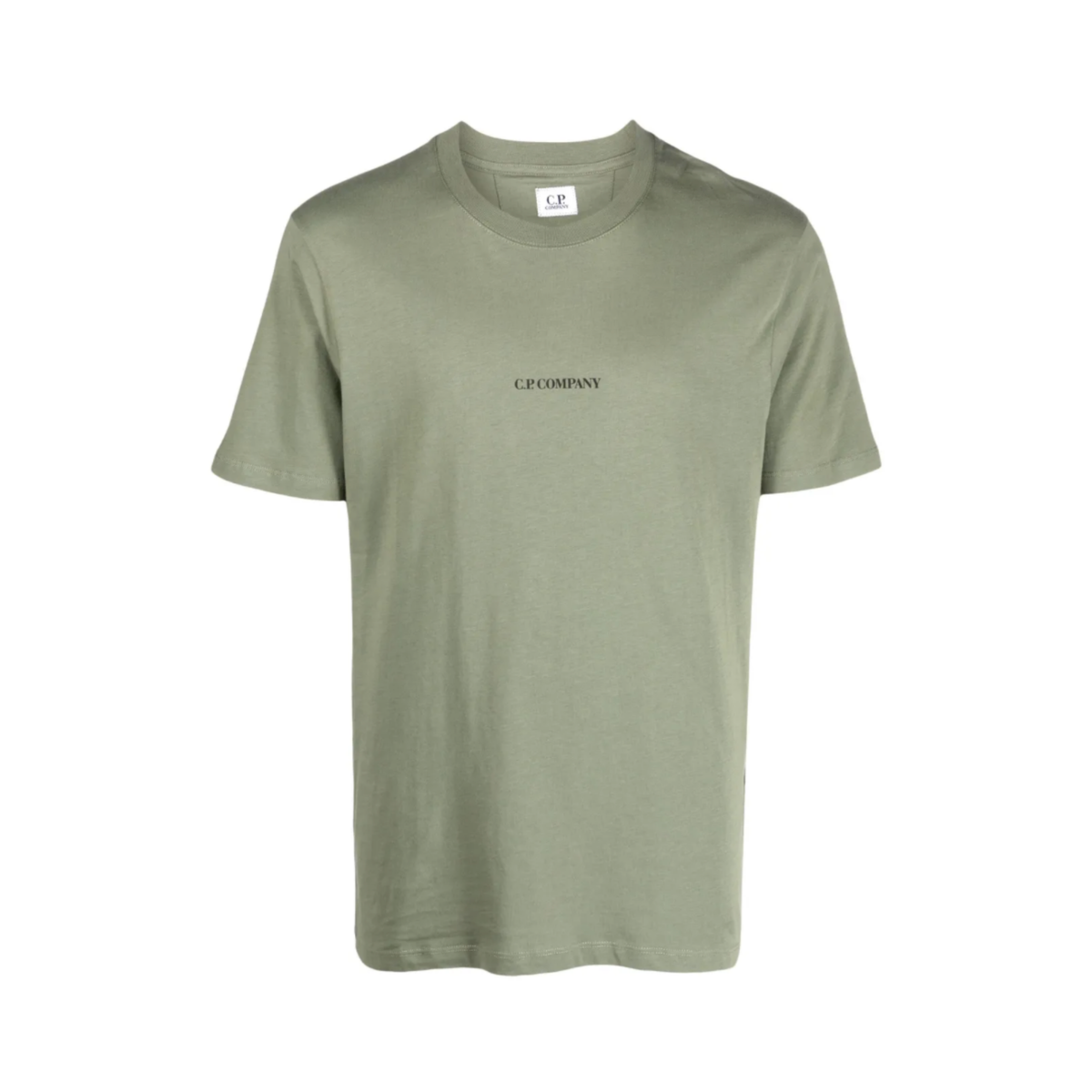 Tee Shirt CP Company Olive Green Jersey Chest Logo