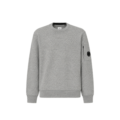 CP Company Sweatshirt - Crewneck Diagonal Raised Fleece Grey