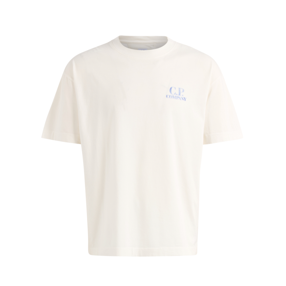 Tee Shirt CP Company Cream White Back Logo Print
