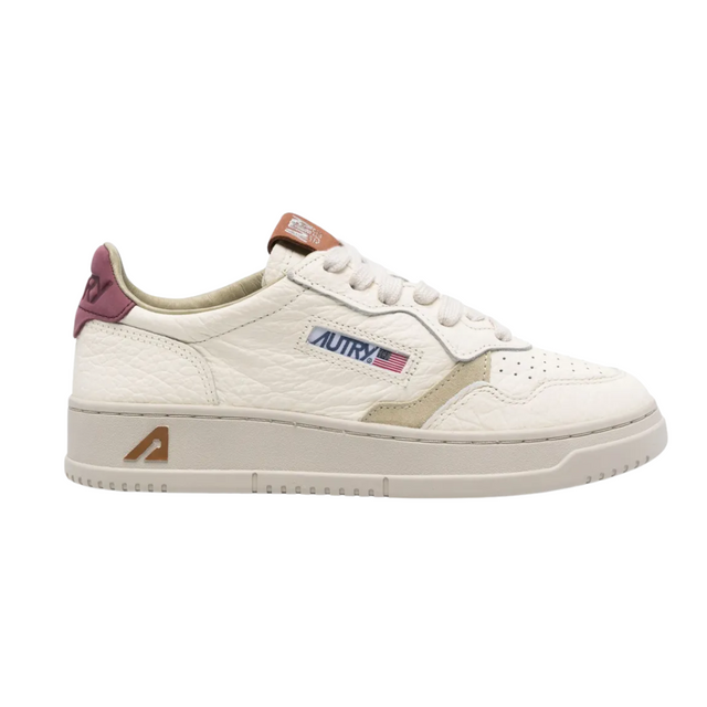 Autry Medalist Low Marshmallow & Burgundy Leather