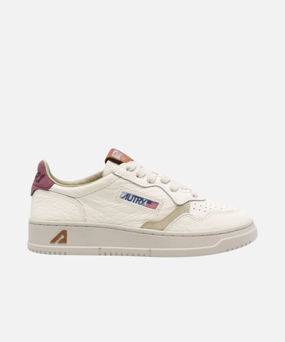 Autry Medalist Low Marshmallow & Burgundy Leather