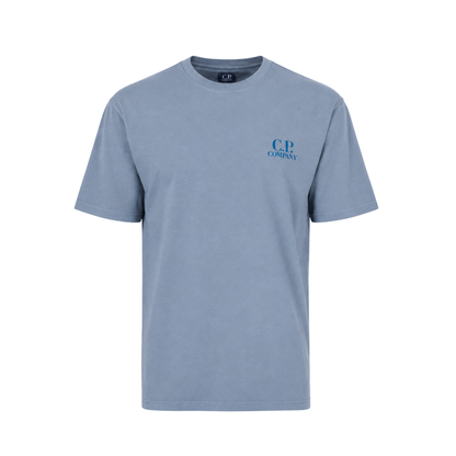 Tee Shirt CP Company Light Blue Jersey Chest Logo