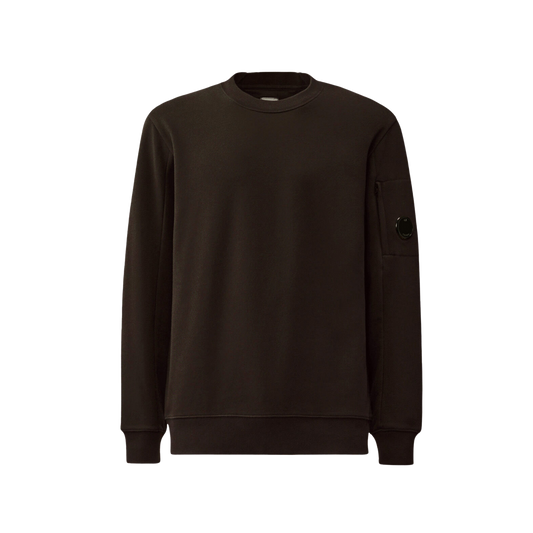 CP Company Sweatshirt - Crewneck Diagonal Raised Fleece Black