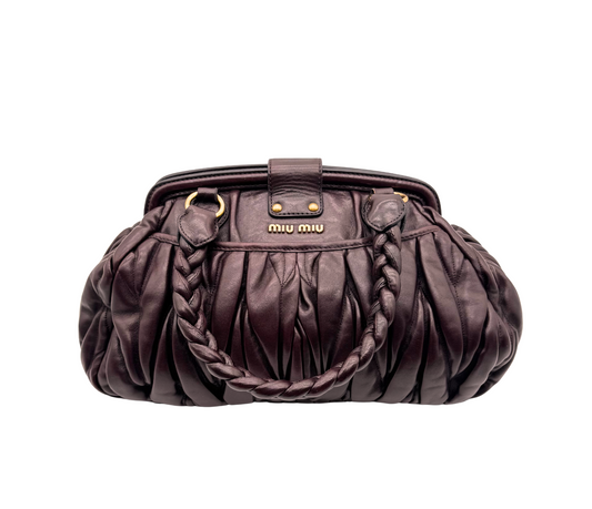Miu Miu - Sac à main matelassé marron