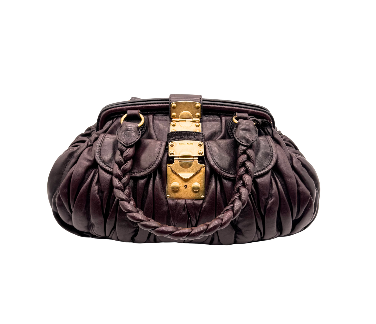 Miu Miu - Sac à main matelassé marron