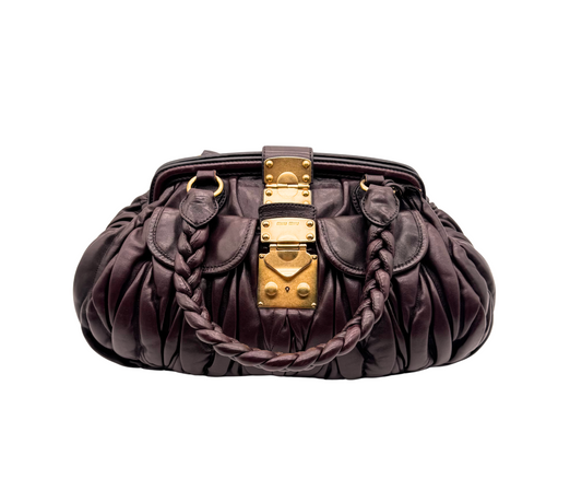 Miu Miu - Bolso de mano marrón acolchado