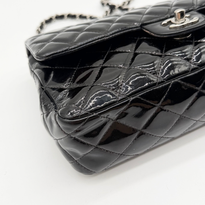 Chanel – Timeless Double Flap 25 cm Cuir Vernis Noir