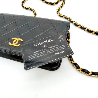 Chanel Wallet on Chain cuir d'agneau matelassé noir - carte d'authenticité Chanel