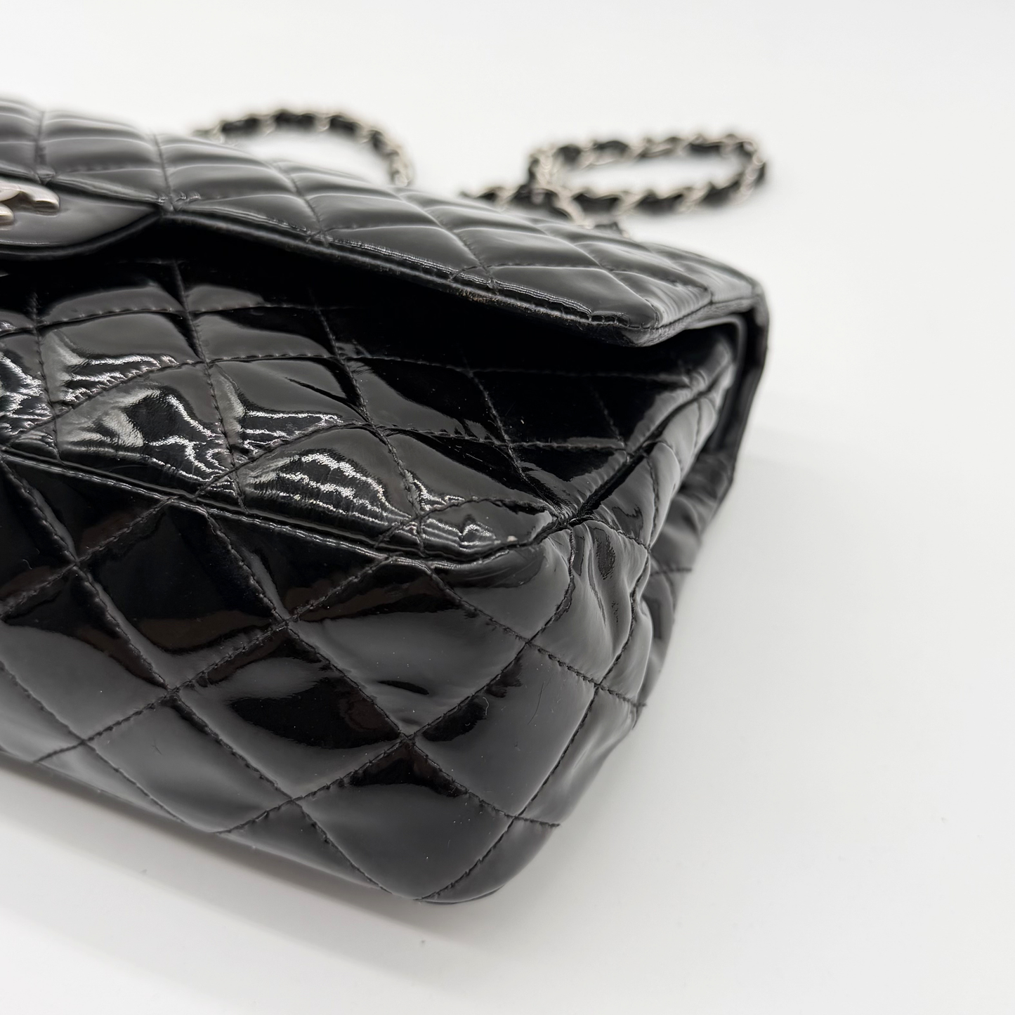 Chanel – Timeless Double Flap 25 cm Cuir Vernis Noir