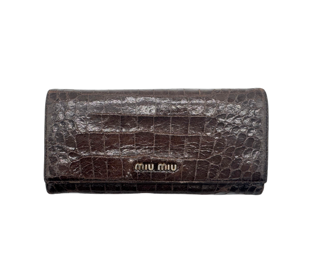 Miu Miu – Portefeuille en cuir croco
