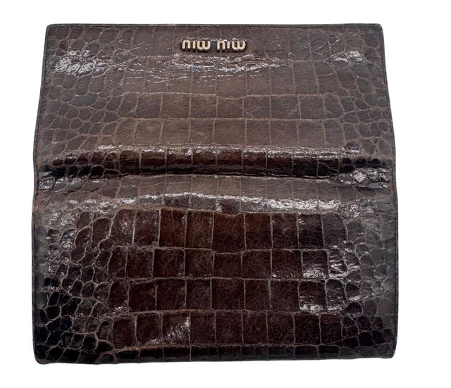 Miu Miu – Portefeuille en cuir croco
