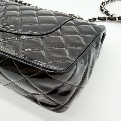Chanel – Timeless Double Flap 25 cm Cuir Vernis Noir