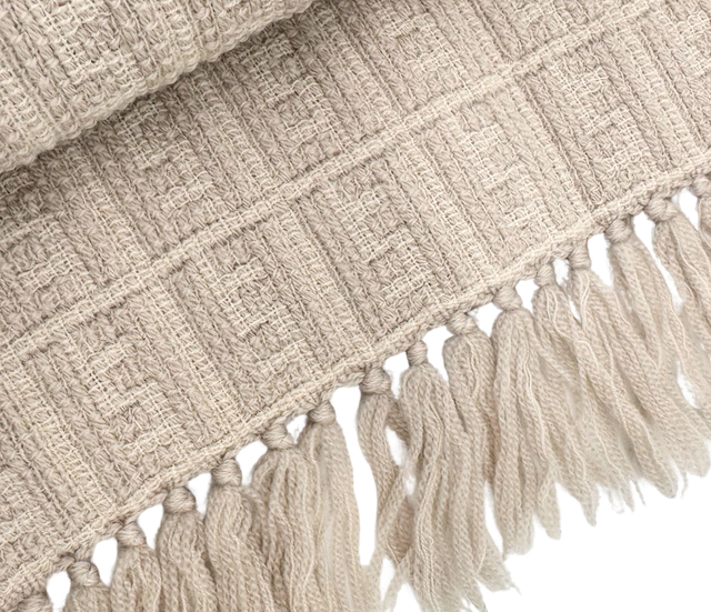 FENDI – Écharpe Laine Beige