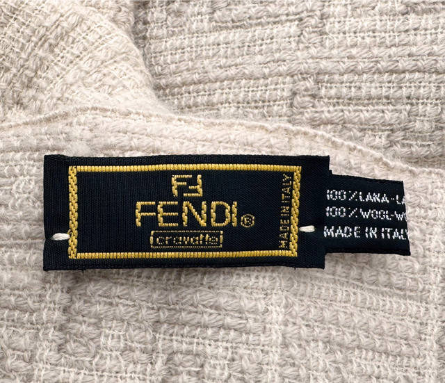 FENDI – Écharpe Laine Beige