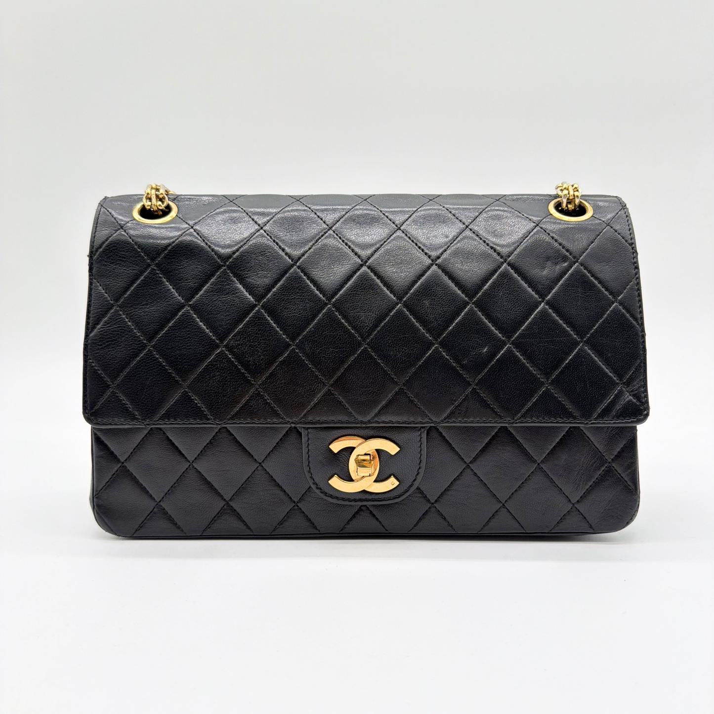 Chanel – Timeless Double Flap 25 cm Cuir d'Agneau Noir