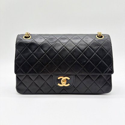 Chanel – Timeless Double Flap 25 cm Cuir d'Agneau Noir
