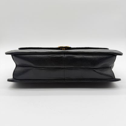 Chanel - Sac à Rabat Cuir Matelassé CC Doré Vintage