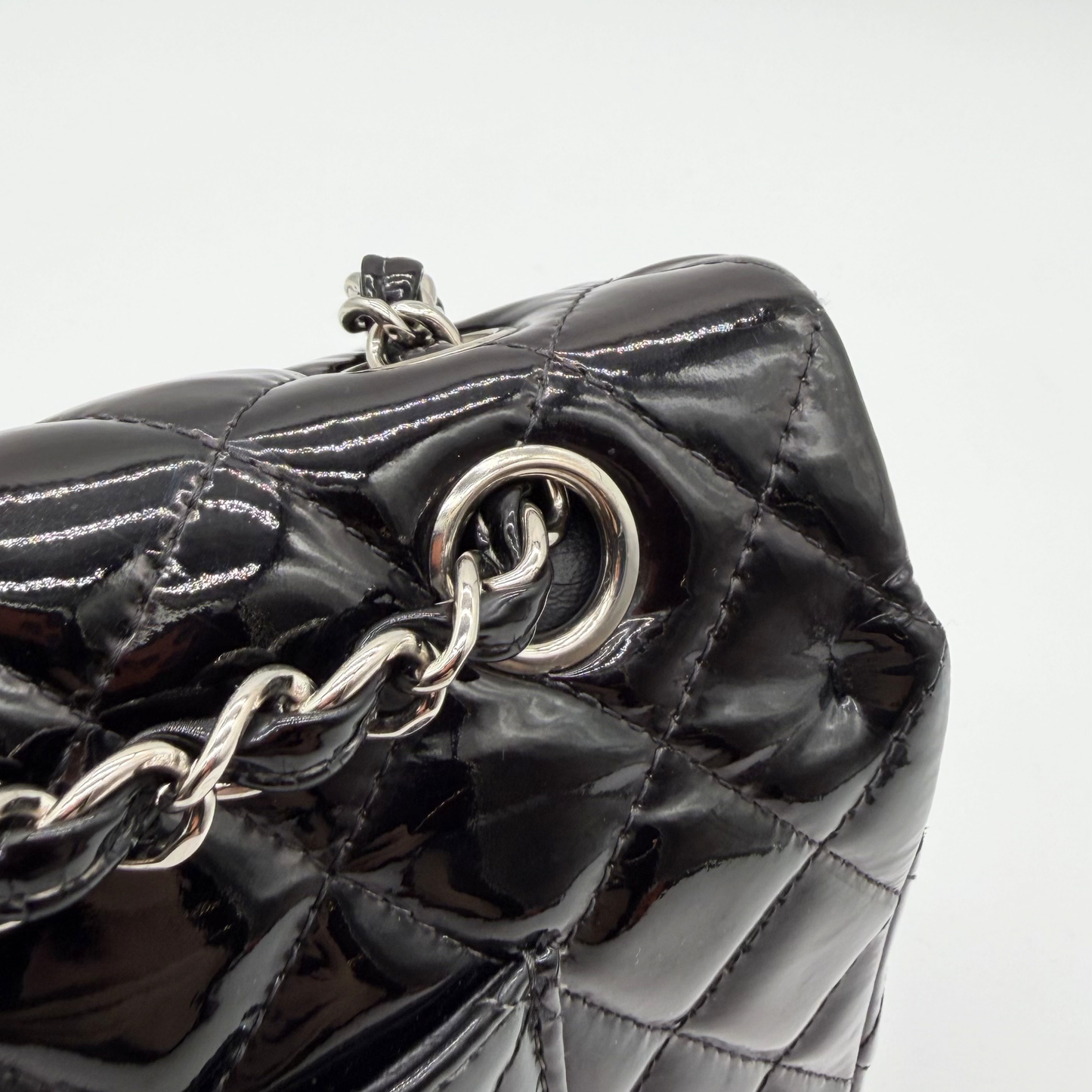 Chanel – Timeless Double Flap 25 cm Cuir Vernis Noir