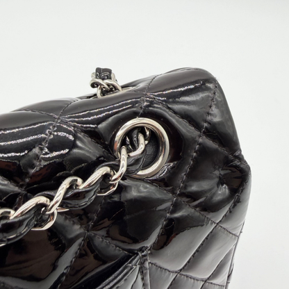 Chanel – Timeless Double Flap 25 cm Cuir Vernis Noir