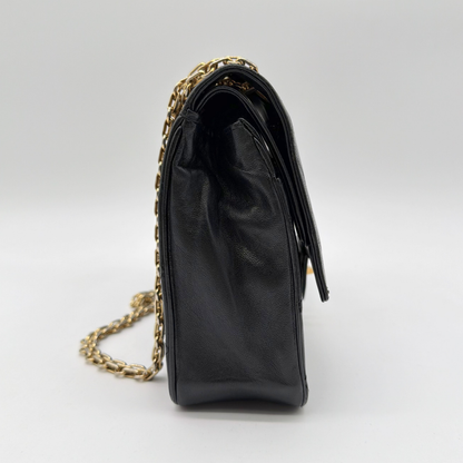 Chanel – Timeless Double Flap 25 cm Cuir d'Agneau Noir