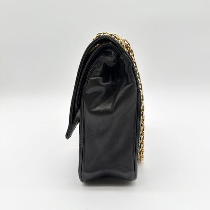 Chanel – Timeless Double Flap 25 cm Cuir d'Agneau Noir