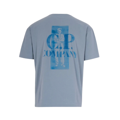 Tee Shirt CP Company Light Blue Jersey Chest Logo