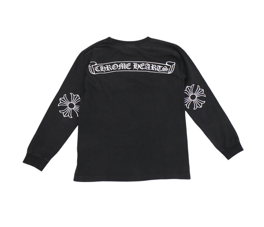 Chrome Hearts – T-shirt con tasca e logo ad arco sul retro, taglio e cucito – Taglia S