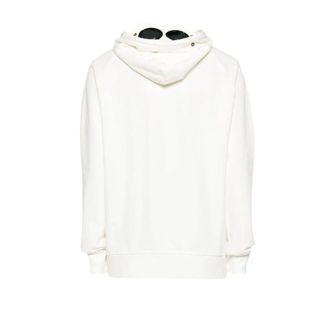 CP Company Sweat Hooded Diagonal Raised Fleece Gauze White