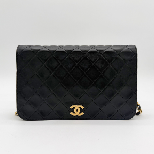 Chanel – Mademoiselle 23 cm Cuir Matelassé Noir
