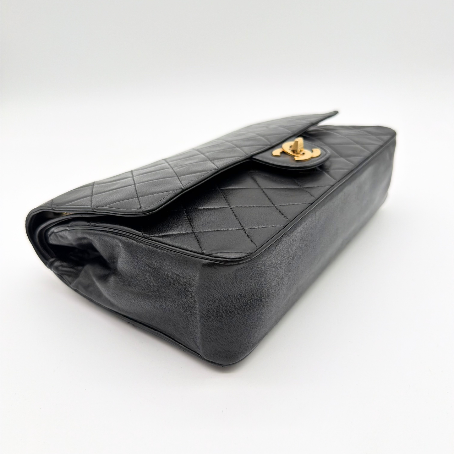 Chanel – Timeless Double Flap 25 cm Cuir d'Agneau Noir