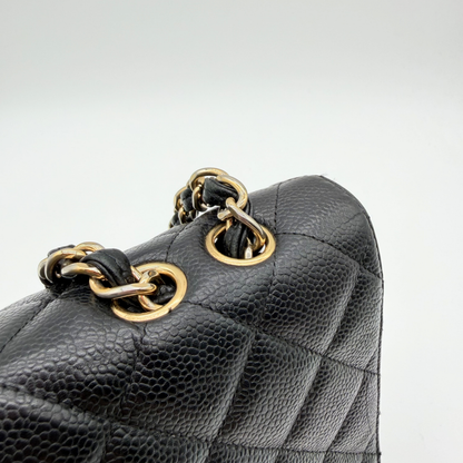 Chanel – Timeless Jumbo Simple Flap 30 cm Cuir Caviar Noir Doré