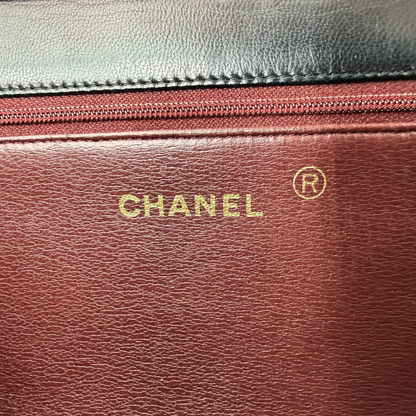 Chanel - Sac à Rabat Cuir Matelassé CC Doré Vintage