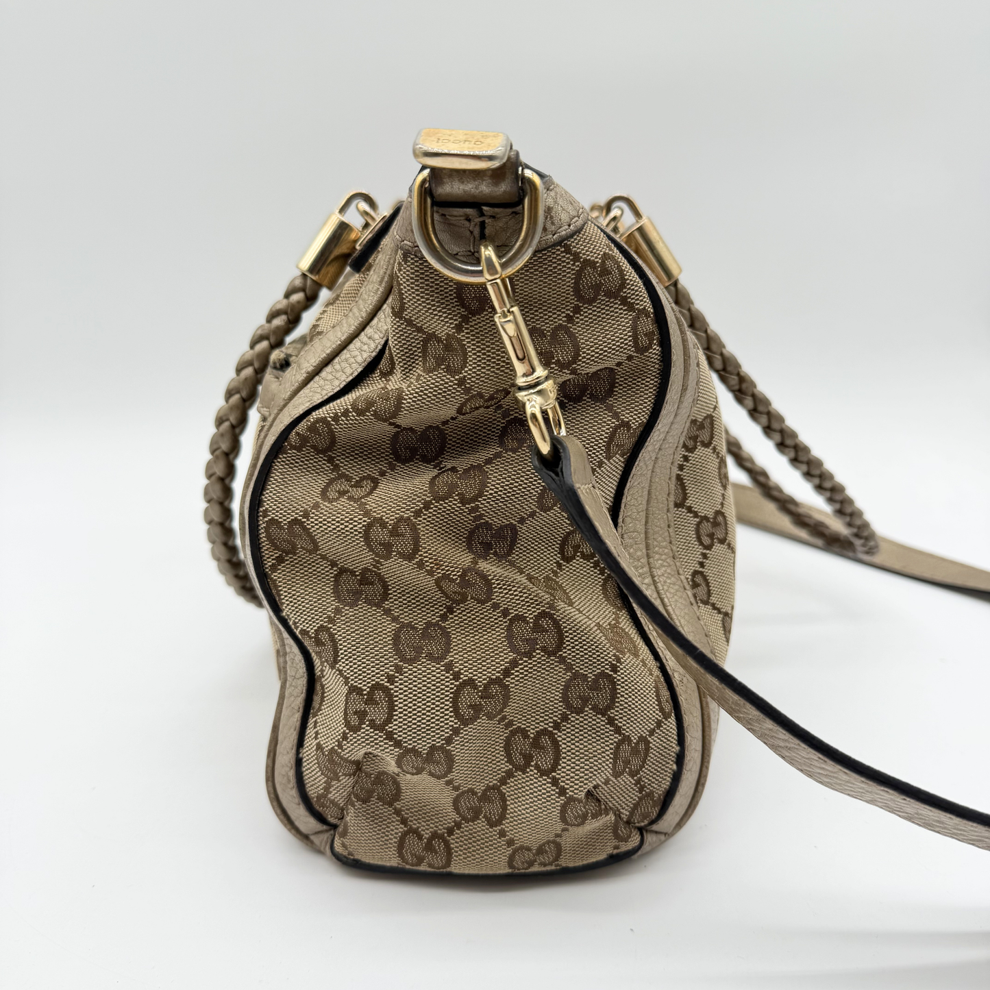 Gucci - Sac GG Canvas Beige Double Porté