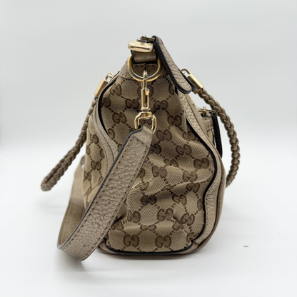 Gucci - Sac GG Canvas Beige Double Porté