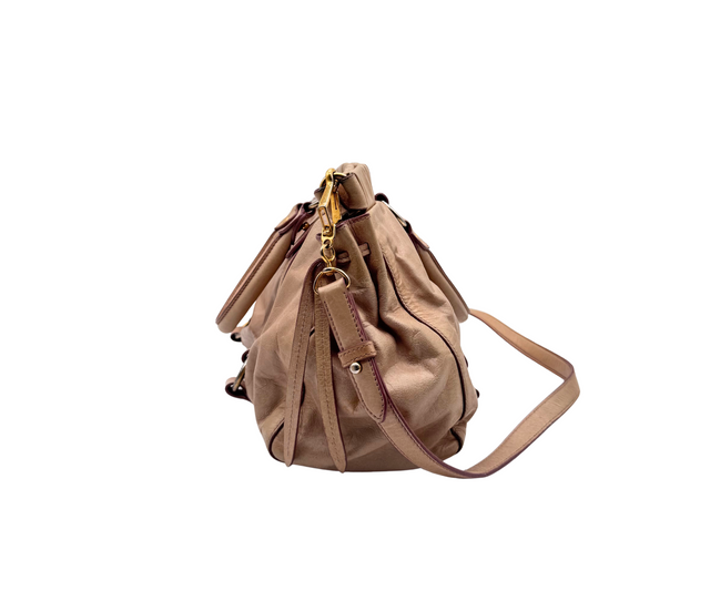 Miu Miu – Sac cuir rose avec bandoulière
