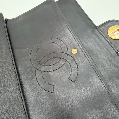 Chanel – Timeless Double Flap 25 cm Cuir d'Agneau Noir