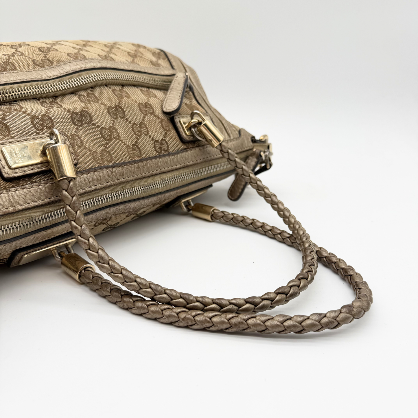 Gucci - Sac GG Canvas Beige Double Porté